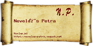 Nevelős Petra névjegykártya